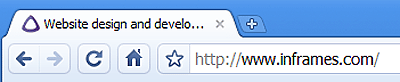 Google Chrome tab showing inframes.com with favicons